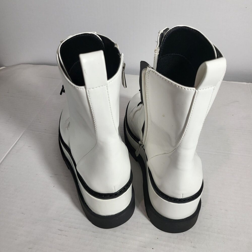 Jessica Simpson Women Imelda Platform Combat Boot White Sz 8 - Picture 2 of 6